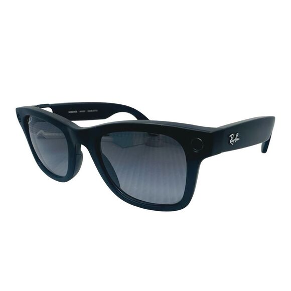 Ray-Ban Meta RW4006 Wayfarer Sunglasses Matte Black Polar Gradient Graphite NWT - Picture 6 of 14